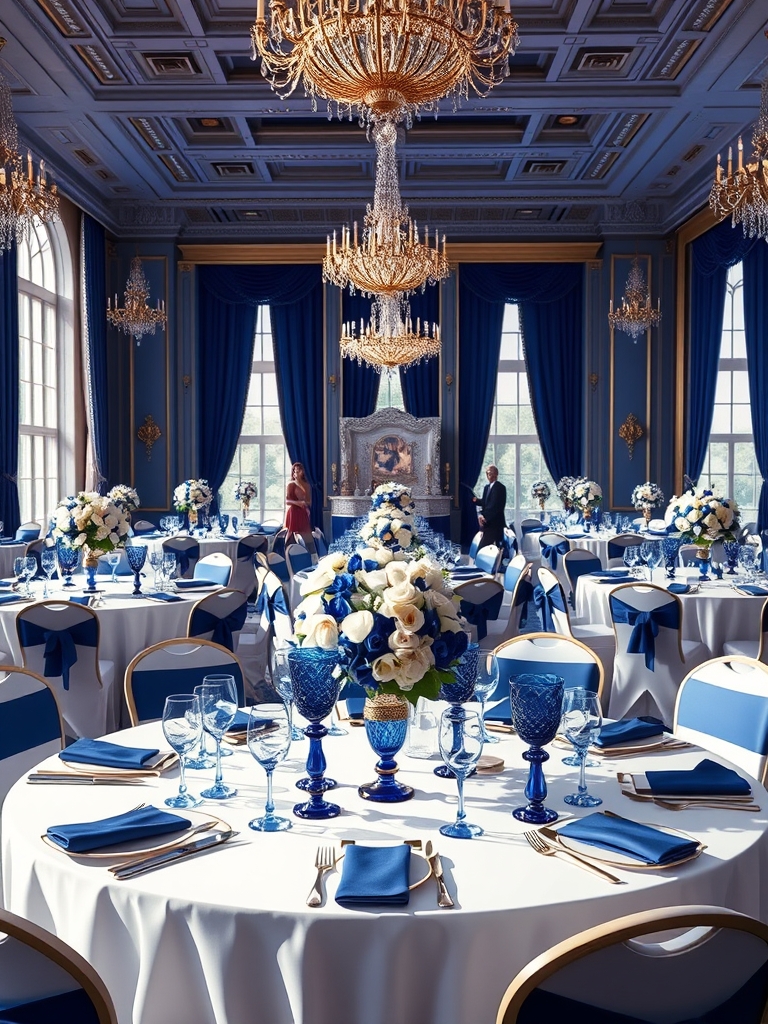 cobalt blue wedding decor - Illustration 1